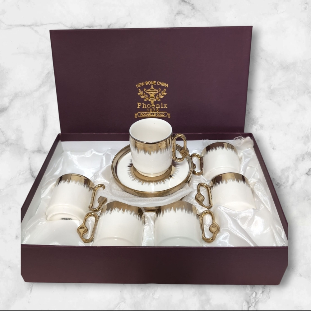 Bone China Set Sauces And Cups Rochelle Gold